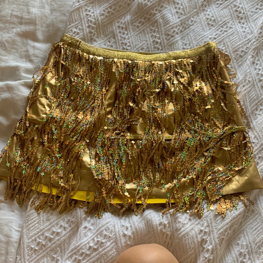 Gold Tassel Mini Skirt